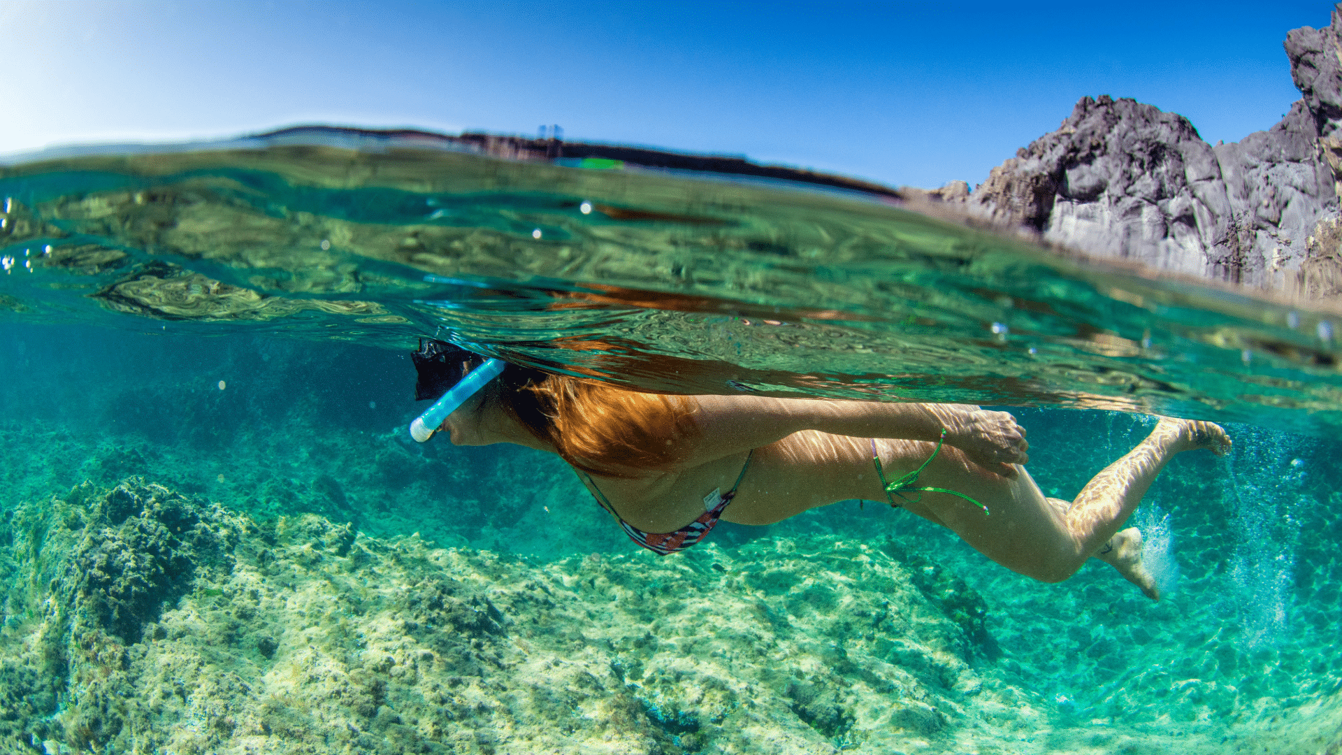 Woman snorkeling in Tenerife, Canary Islands, Spain